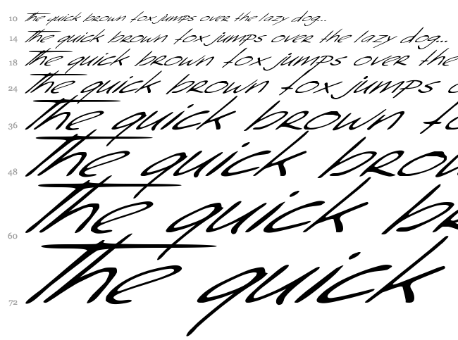 Sleight Of Hand font waterfall